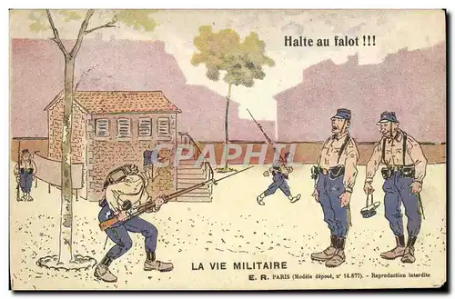 Cartes postales Militaria Halte au falot