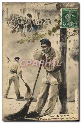Cartes postales Militaria Corvee Depart de la classe