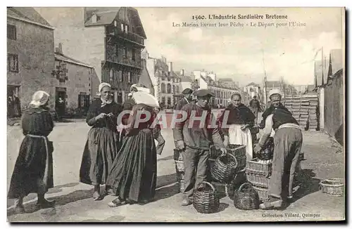 Ansichtskarte AK Folklore L&#39industrie sardiniere bretonne Les marins livrant leur peche le depart pour l&#39us