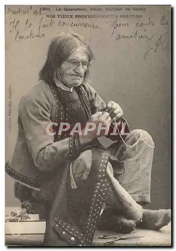 Cartes postales Folklore Bretagne Le Quemener Vieux tailleur de Coray