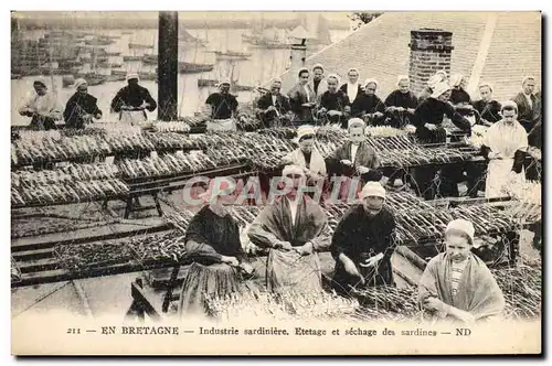 Ansichtskarte AK Folklore Industrie sardiniere Etetage et sechage des sardines