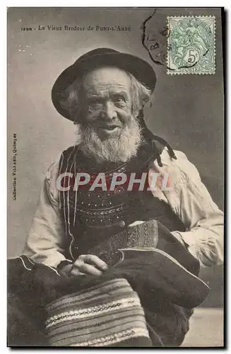 Cartes postales Folklore Bretagne Le vieux brodeur de Pont L&#39Abbe