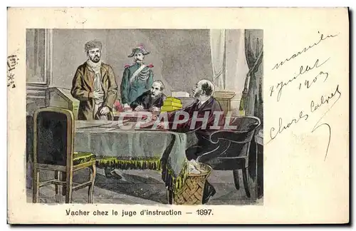 Cartes postales Vacher chez le jude d&#39instruction 1897