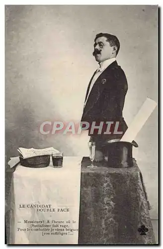Cartes postales Le candidat double Face