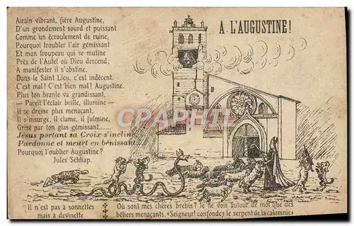 Cartes postales A l&#39Augustine Chevre Chien Serpent
