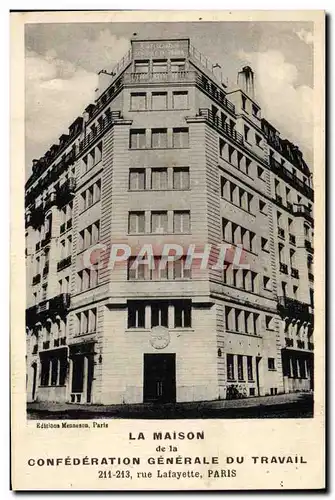 Cartes postales La maison de la confederation Generale du Travail Rue Lafayette Paris CGT