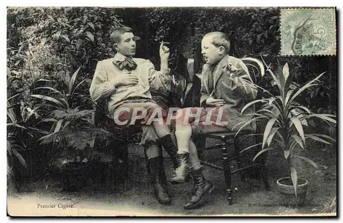 Cartes postales Fantaisie Enfants Tabac Cigare