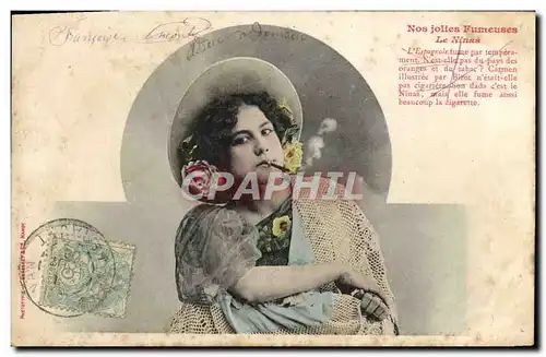 Cartes postales Fantaisie Femme Tabac Cigare