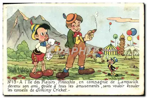Cartes postales Pinocchio Lampwich Tabac Cigare