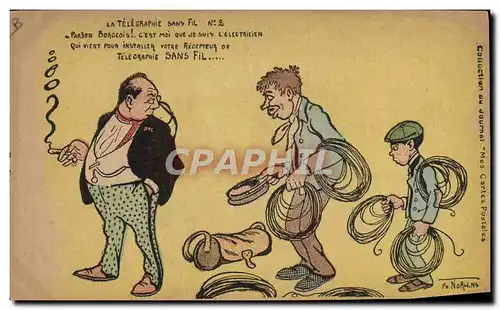 Cartes postales Homme Tabac Cigare Illustrateur Norwins