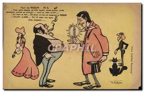 Cartes postales Homme Tabac Cigare Illustrateur Norwins Chat