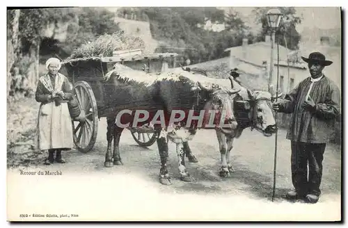 Ansichtskarte AK Attelage Retour du marche Vaches