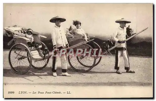 Cartes postales Attelage Lyon Les Pouss Pouss chinois Chine China