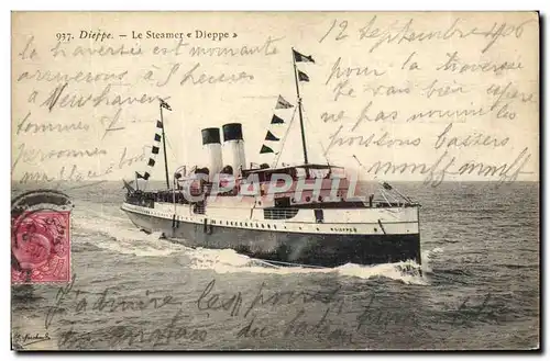 Cartes postales Bateau Dieppe Steamer Dieppe