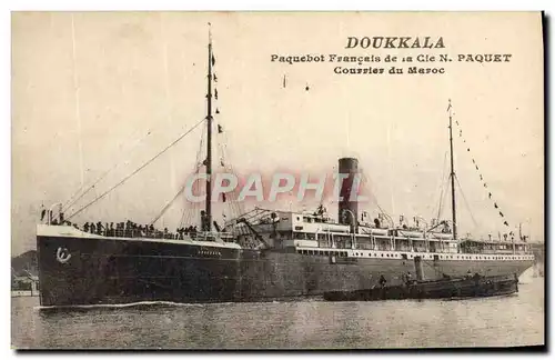 Cartes postales Bateau Paquebot francais de la Cie Paquet Courrier du Maroc Doukkala