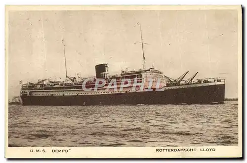 Cartes postales Bateau Paquebot DMS Dempo Rotterdamsche Llyod