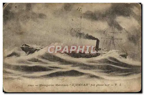 Cartes postales Bateau Paquebot Djemnah Messageries Maritimes