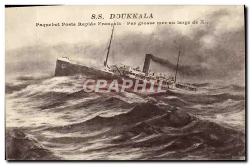 Cartes postales Bateau Paquebot Poste Rapide Francais SS Doukkala