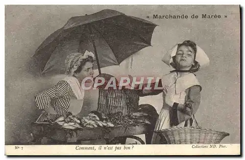 Ansichtskarte AK Fantaisie Enfants Marchande de maree Poissons