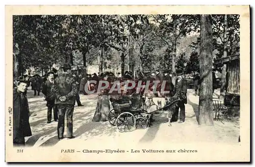 Cartes postales Chevre Paris Champs Elysees Les voitures aux chevres TOP