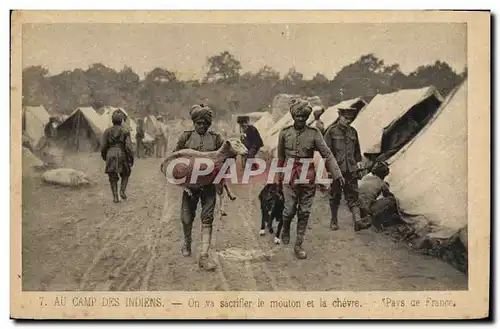 Cartes postales Au camp des indiens Mouton et la chevre