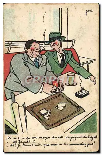 Cartes postales Fantaisie Illustrateur Hommes au bistrot Tabac Cigarette