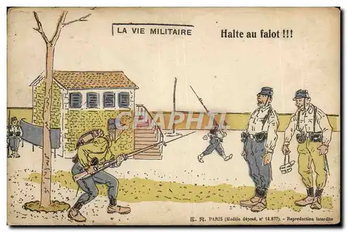 Cartes postales Militaria Halte au falot