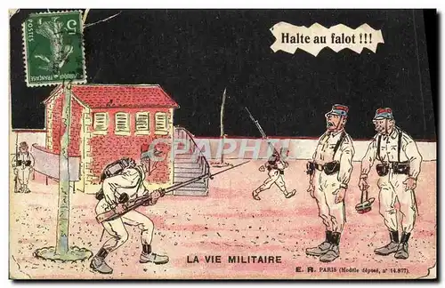 Cartes postales Militaria Halte au falot