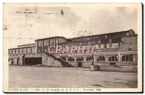 Cartes postales Nantes Salle du 31eme Congres de la CGT Novembre 1938