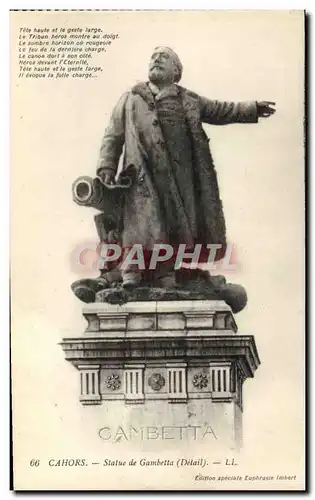 Cartes postales Cahors Statue de Gambetta