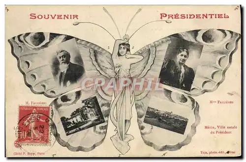 Cartes postales Fallieres Mezin Ville natale du president Papillon