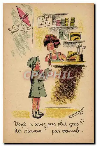 Cartes postales Fantaisie Tabac Enfants Havane Cigare