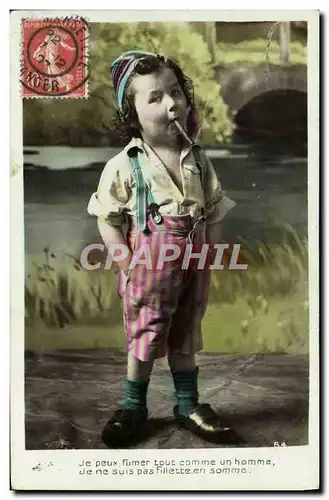 Cartes postales Fantaisie Tabac Enfant Cigare