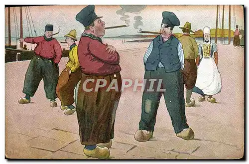 Cartes postales Fantaisie Tabac Homme Folklore Pays-Bas