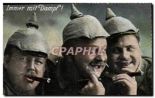 Cartes postales Fantaisie Tabac Cigare Soldat Militaria