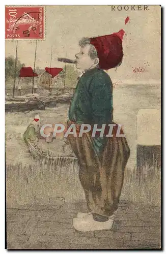 Cartes postales Fantaisie Tabac Enfant Cigare (dessin a la main) Rooker