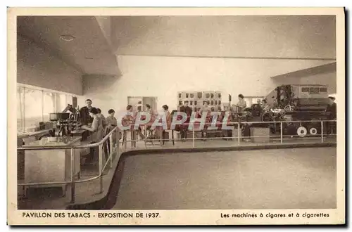 Cartes postales Tabac Pavillonn des Tabacs Exposition de 1937 Paris Les machines a cigares et a cigarettes