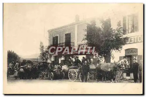 Cartes postales Attelage Chevaux Automobile