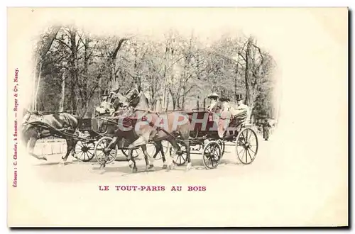 Cartes postales Attelage Le Tout Paris au bois Chevaux Paris