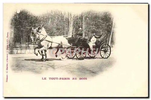 Cartes postales Attelage Le Tout Paris au bois Chevaux Paris