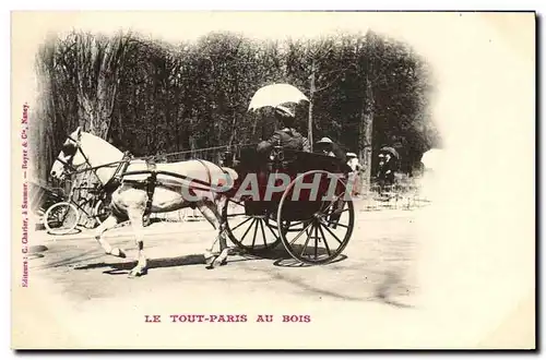 Cartes postales Attelage Le Tout Paris au bois Chevaux Paris