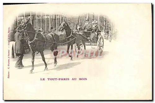 Cartes postales Attelage Le Tout Paris au bois Chevaux Paris