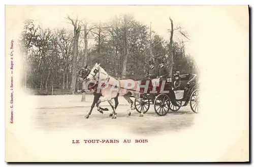 Cartes postales Attelage Le Tout Paris au bois Chevaux Paris