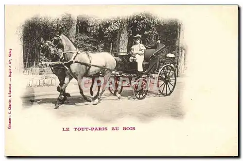 Cartes postales Attelage Le Tout Paris au bois Chevaux Paris