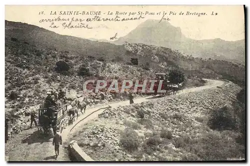 Cartes postales Attelage La Sainte Baume La route par St Pons et le pic de Bretagne Chevaux