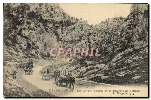 Cartes postales Attelage Ollioules Les gorges passage de la diligence du Beausset