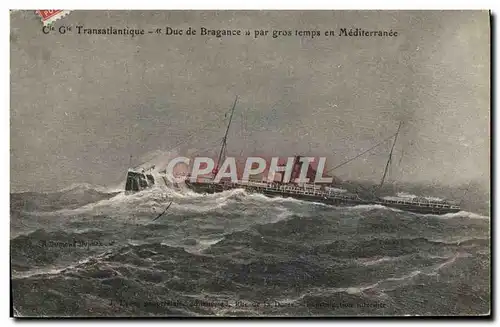 Cartes postales Bateau Paquebot Cie Gle Transatlantique Duc de Bragance