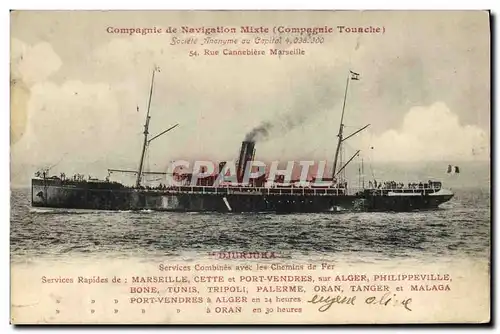 Cartes postales Bateau Paquebot Compagnie de Navigation Mixte Djurjura