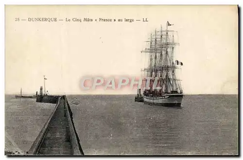 Cartes postales Bateau Dunkerque Le cinq mats France au large