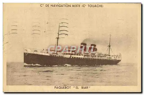 Cartes postales Bateau Paquebot El Biat Cie de Navigation Mixte Cie Touache